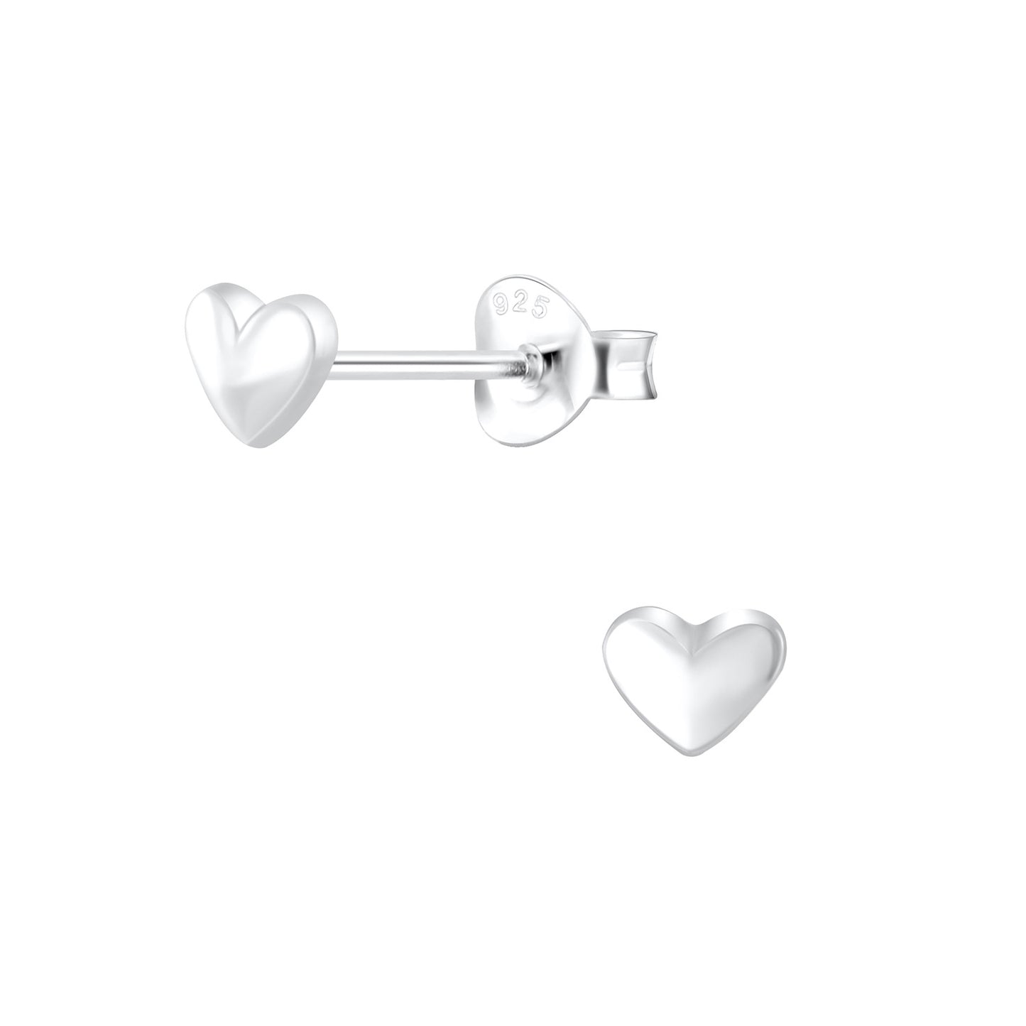 Sterling Silver Heart Ear Studs