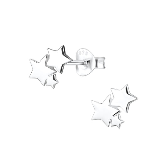 Stirling Silver Star Ear Studs