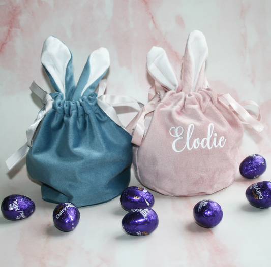 Cute Personalised Velvet Bunny Ears Gift Bag