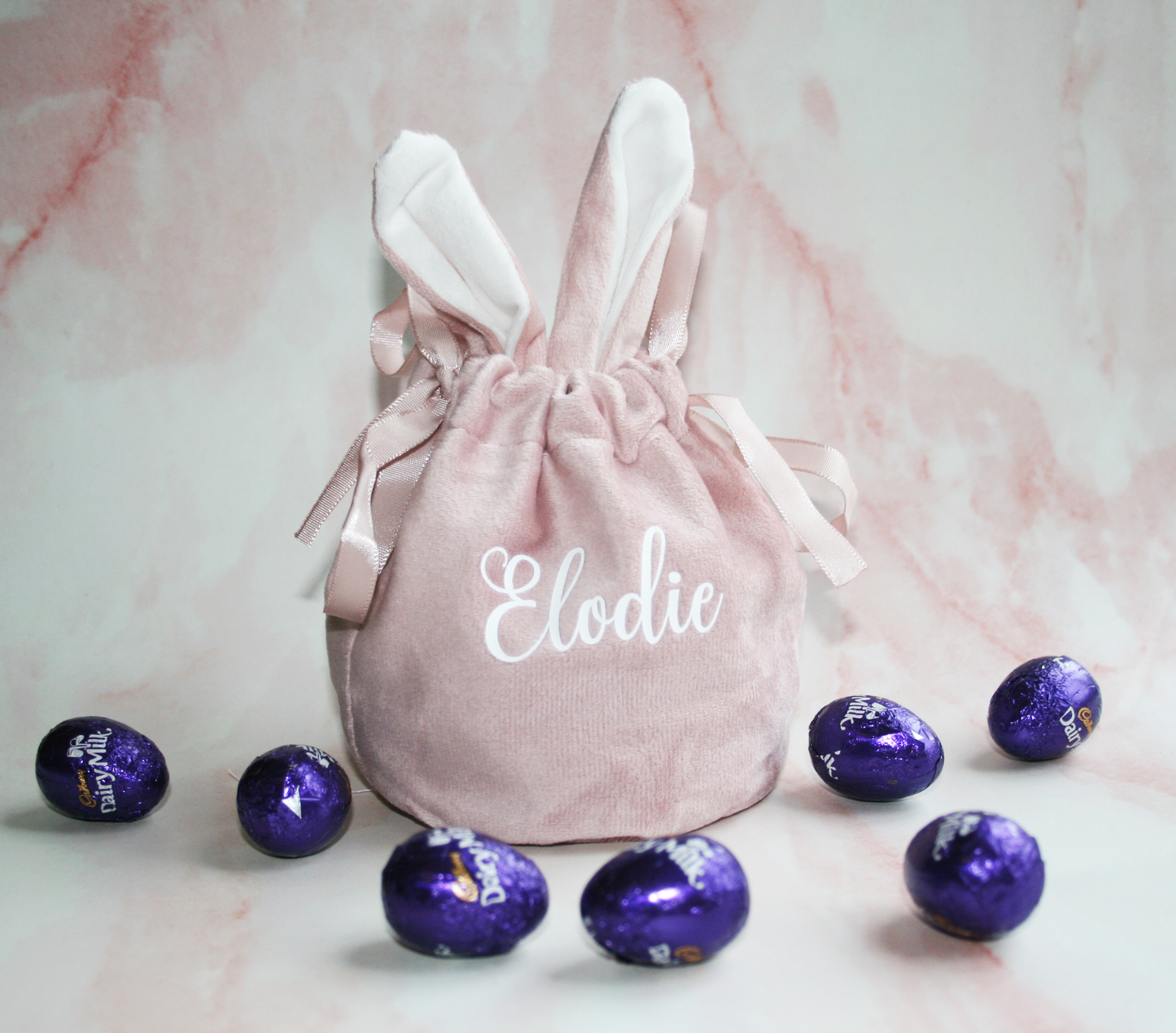 Cute Personalised Velvet Bunny Ears Gift Bag