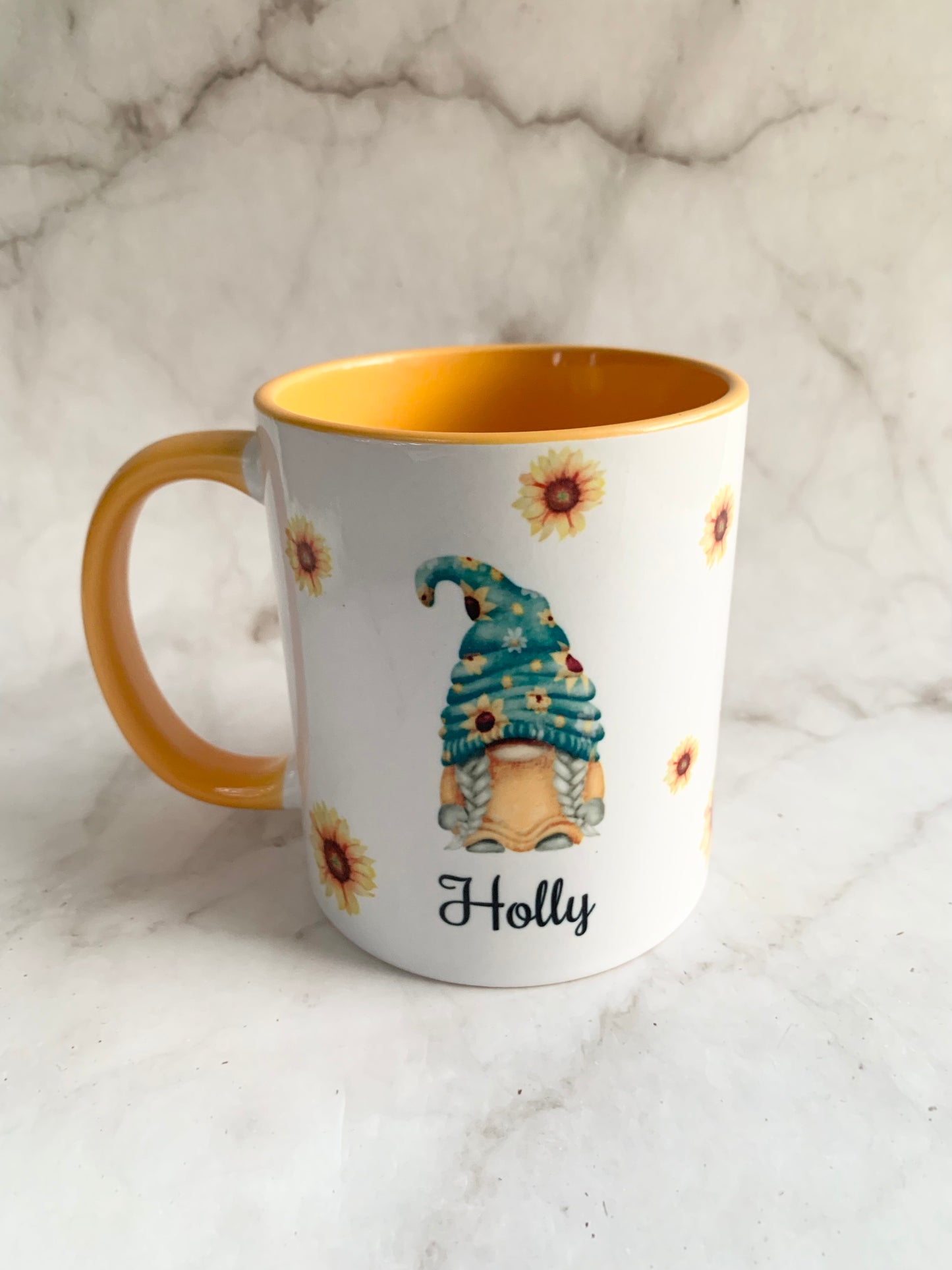 Personalised Sunflower Gonk Mug