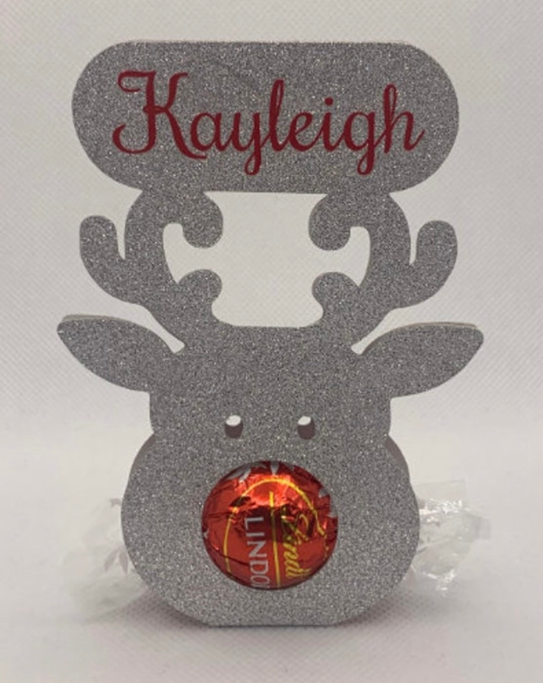 Yellow Gold | Personalised Standing Reindeer Chocolate holder