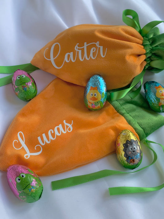 Personalised Velvet Carrot Pouch