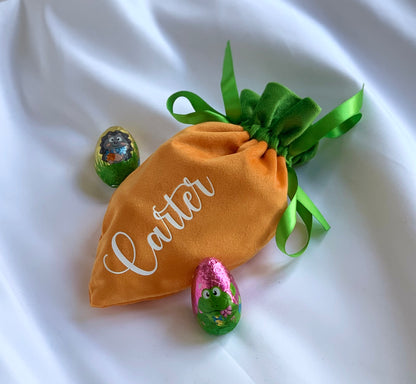 Personalised Velvet Carrot Pouch