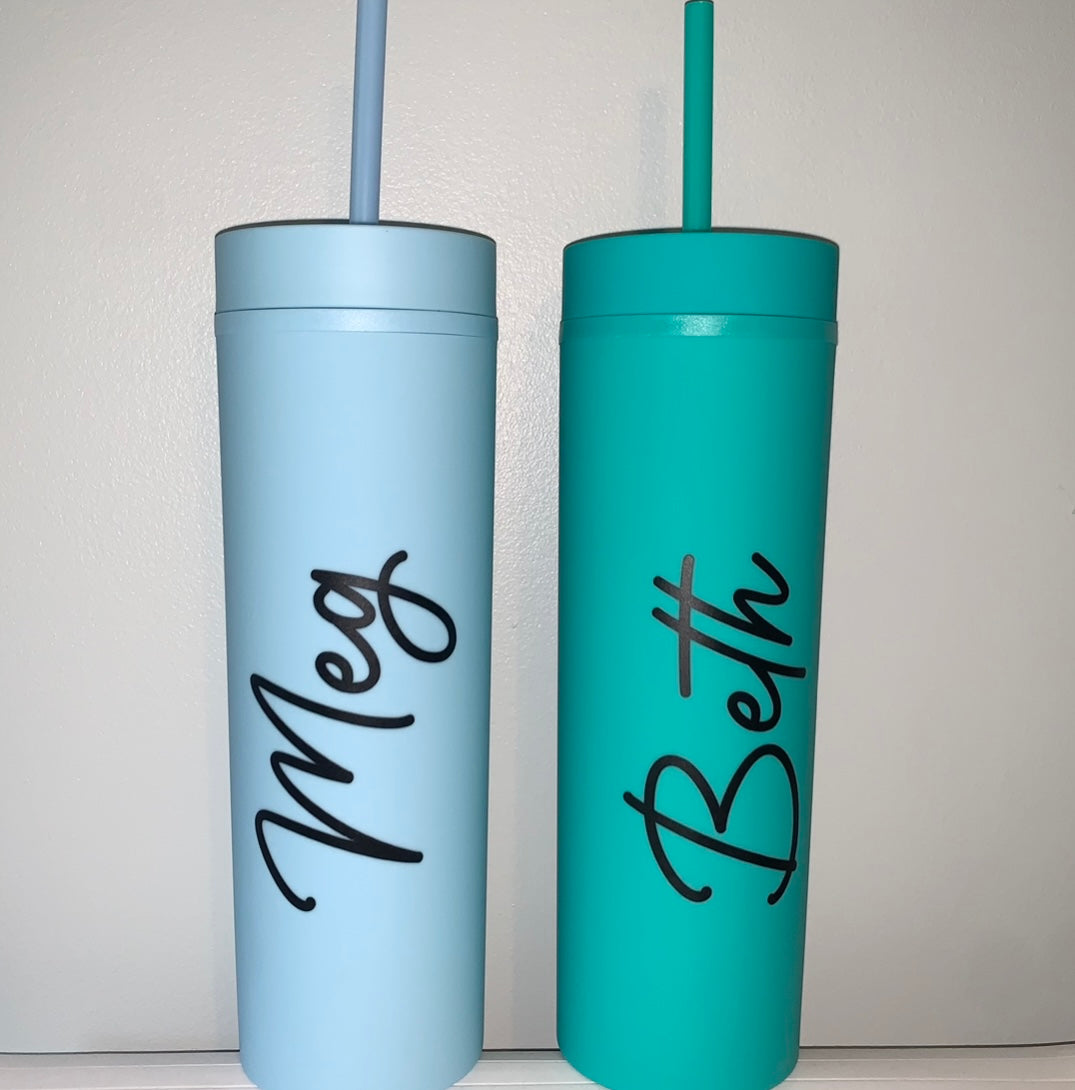 Personalised Tumbler with straw