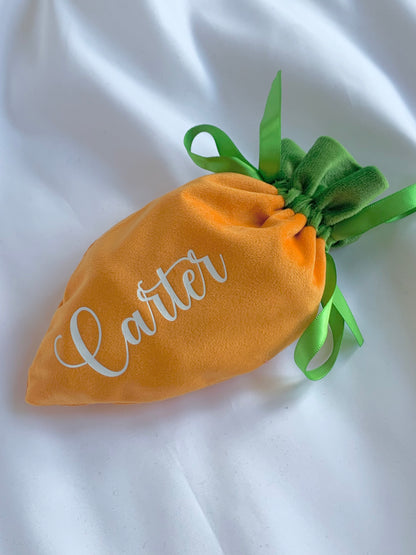 Personalised Velvet Carrot Pouch